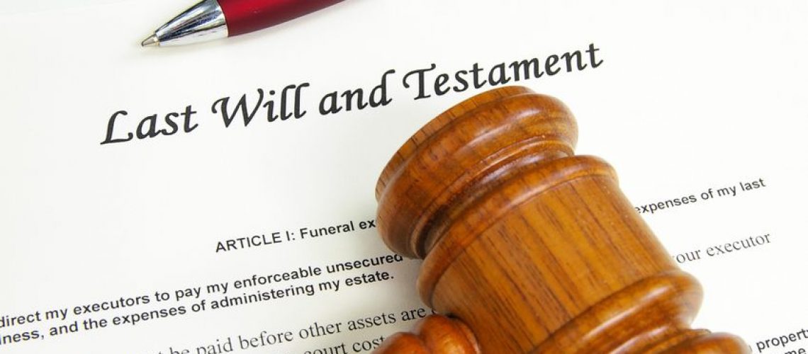 7560902 - last will and testment document with gavel and pen